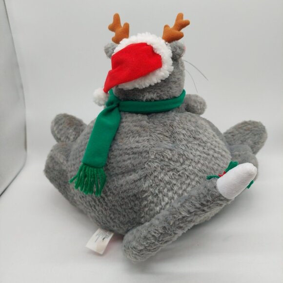 Fat Cat Gray White Plush Design West Neiman Marcus Stuffed Animal Christmas - Picture 3 of 12